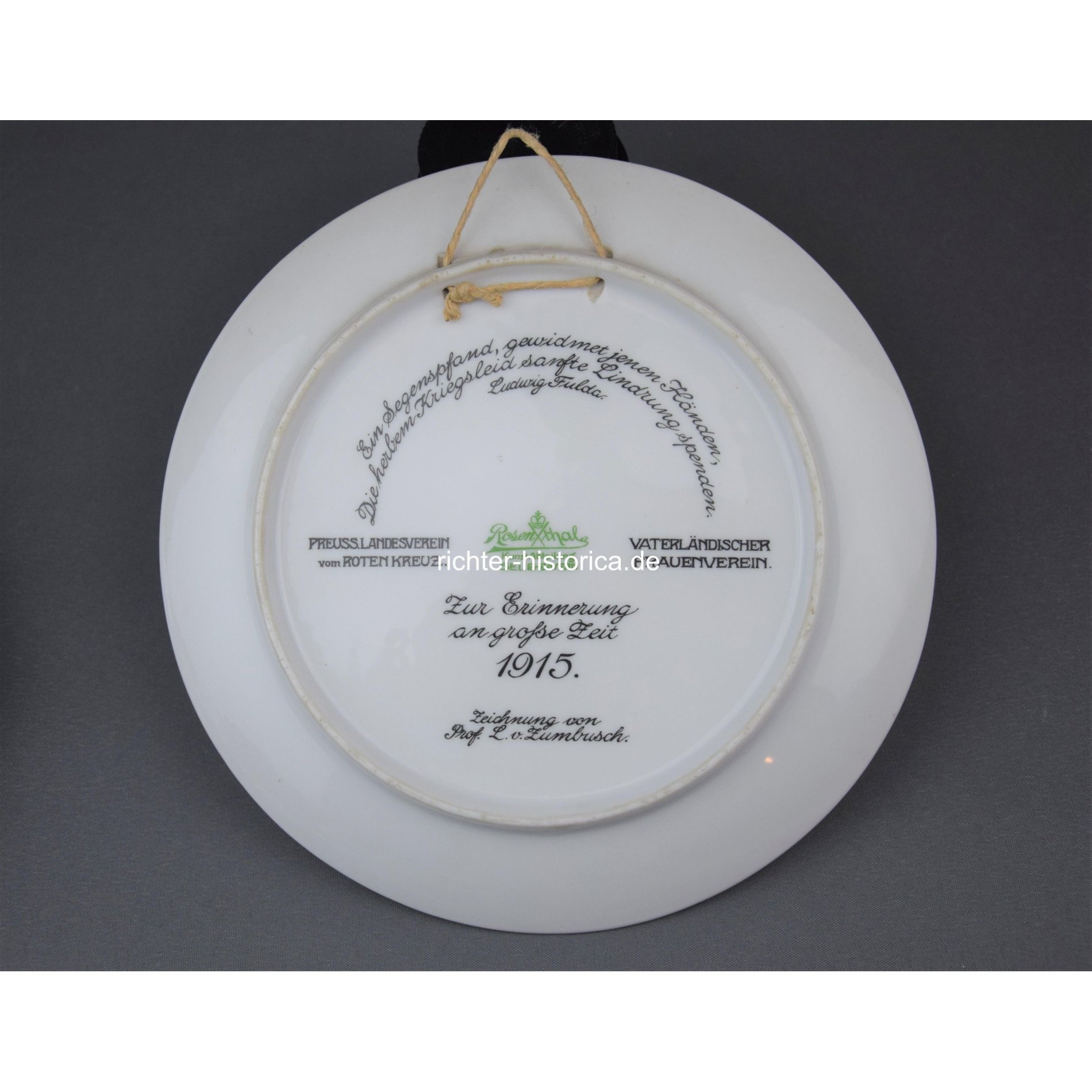 Erinnerungsteller 'An Große Zeit 1915' 1.Weltkrieg, Rosenthal — image 3