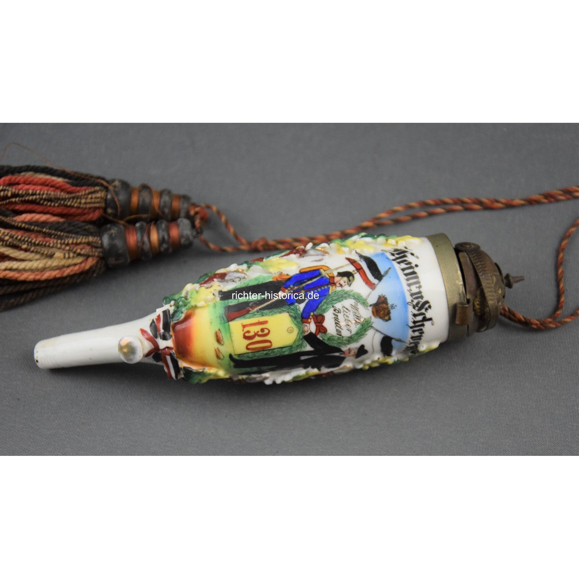 Reservistenpfeife mit Porzellankopf 'Metz' 1.Comp Lothr. Inf. Rgt. No.13, 1913 — image 4