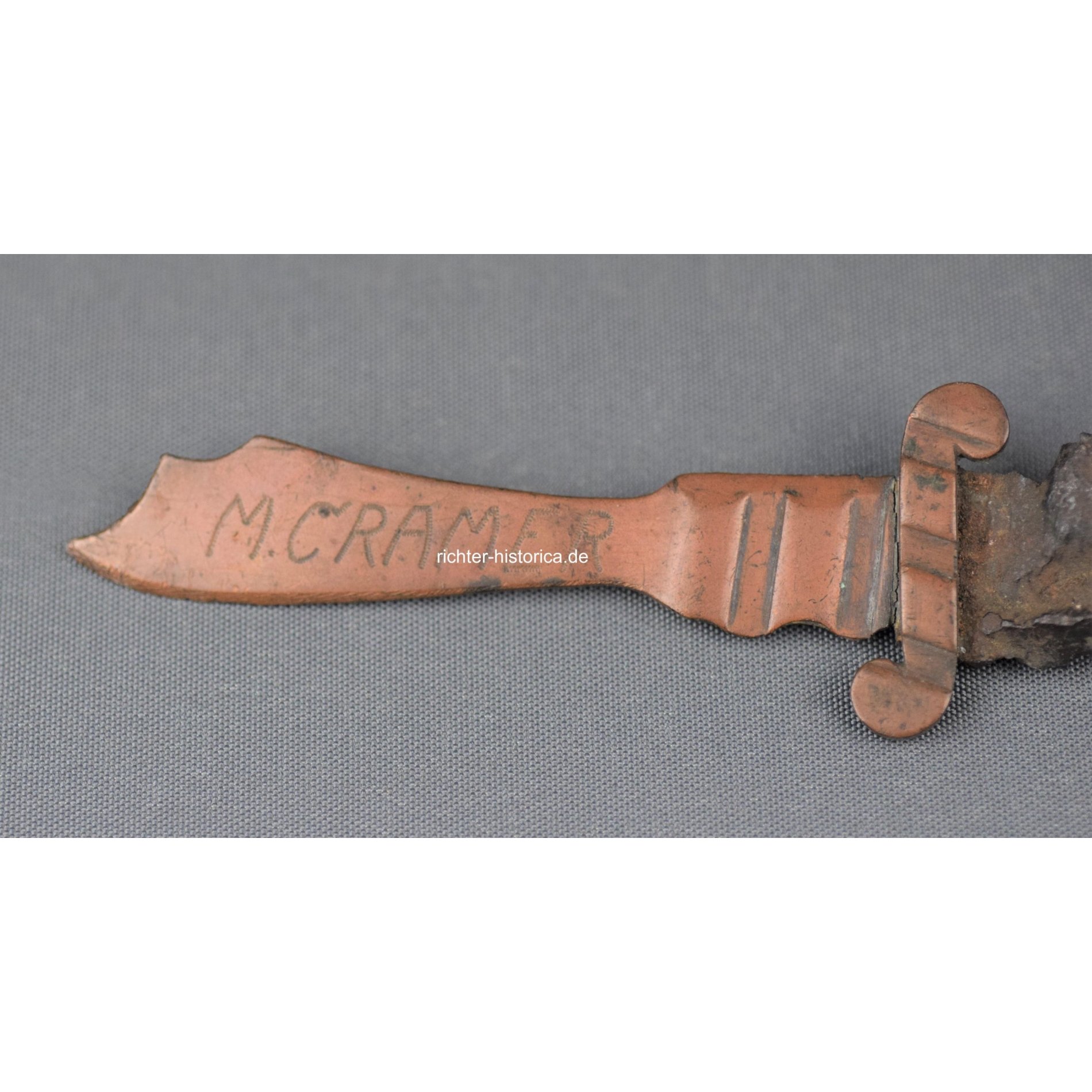 Grabenkunst Brieföffner aus Granatsplittern 'Argonnen 1916' — image 2