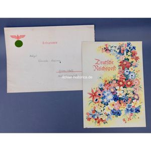 Telegram deutsche Reichspost zur Hochzeit