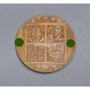 Große Bronze Medaille Stadt Kiel 'Dem Sieger' 1934