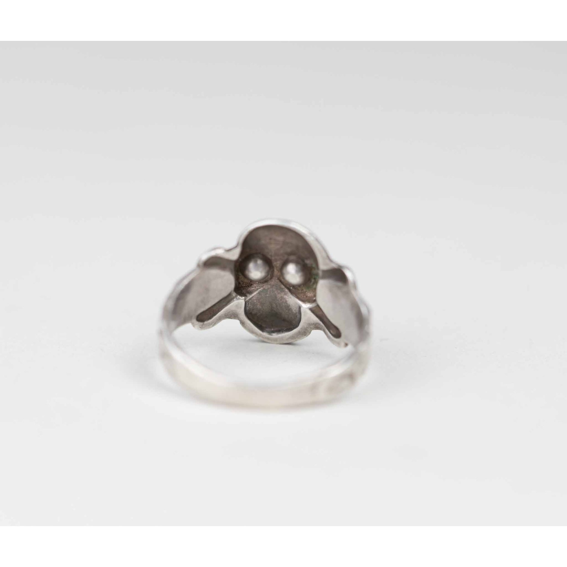 3.Reich Kantinenring mit roten Glasaugen 835er Silber, selten! — image 4