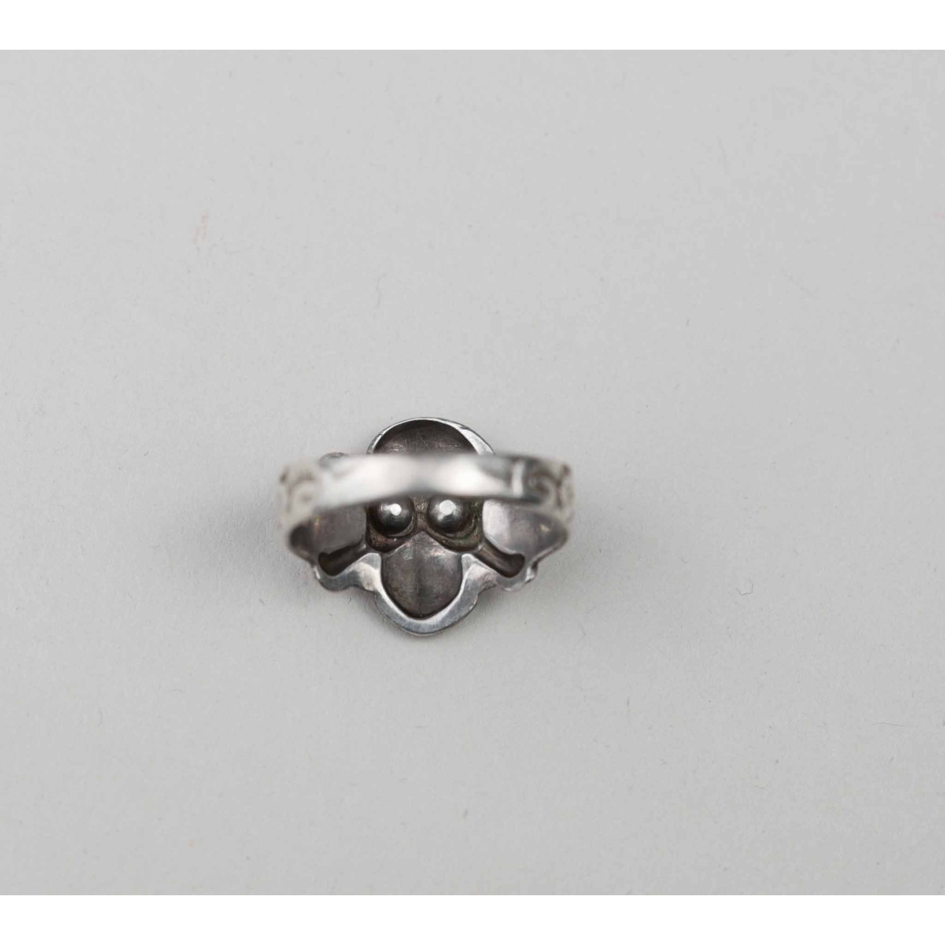 3.Reich Kantinenring mit roten Glasaugen 835er Silber, selten! — image 5