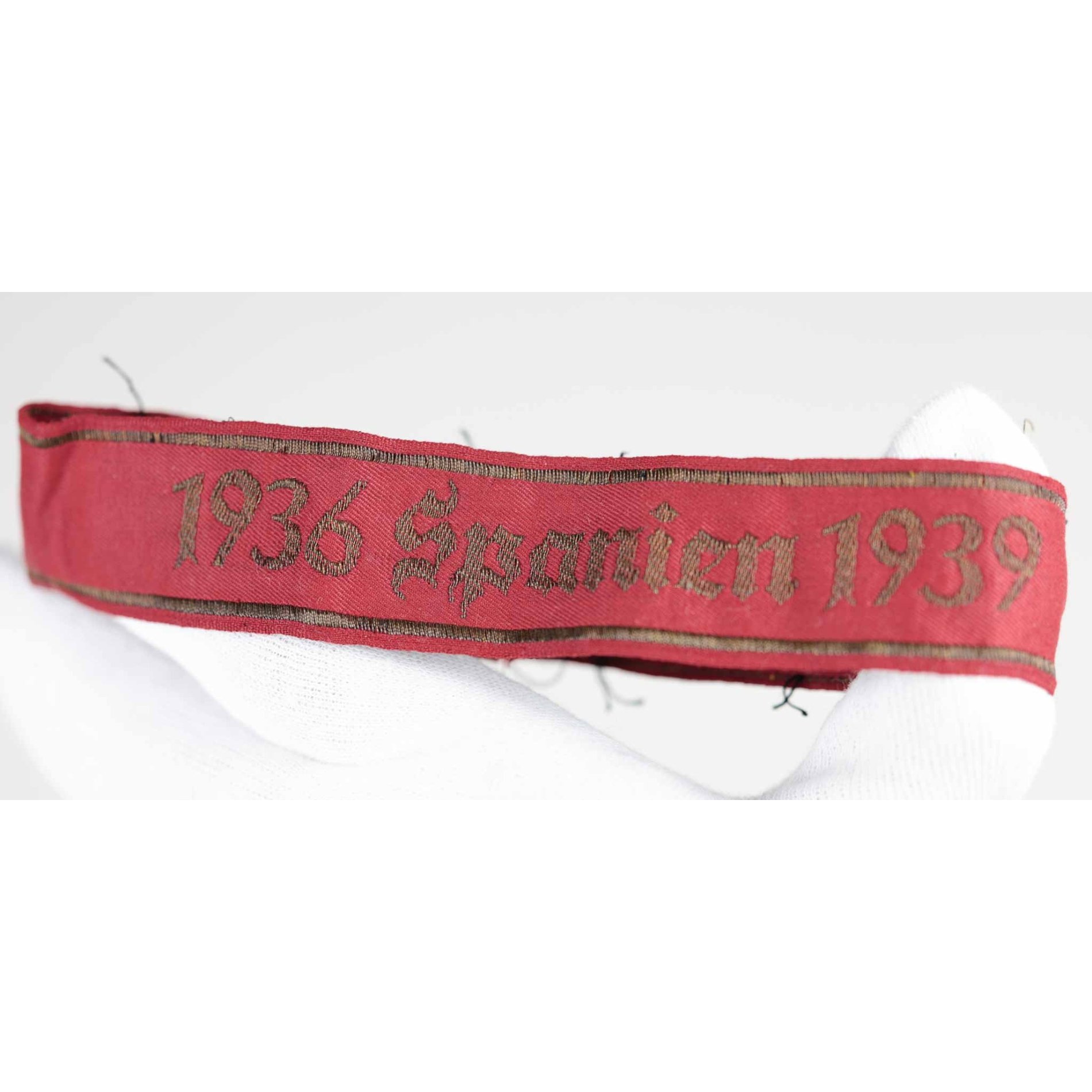 3.Reich Ärmelband '1936 Spanien 1939' Ausführung für Offiziere, extrem selten! — image 2