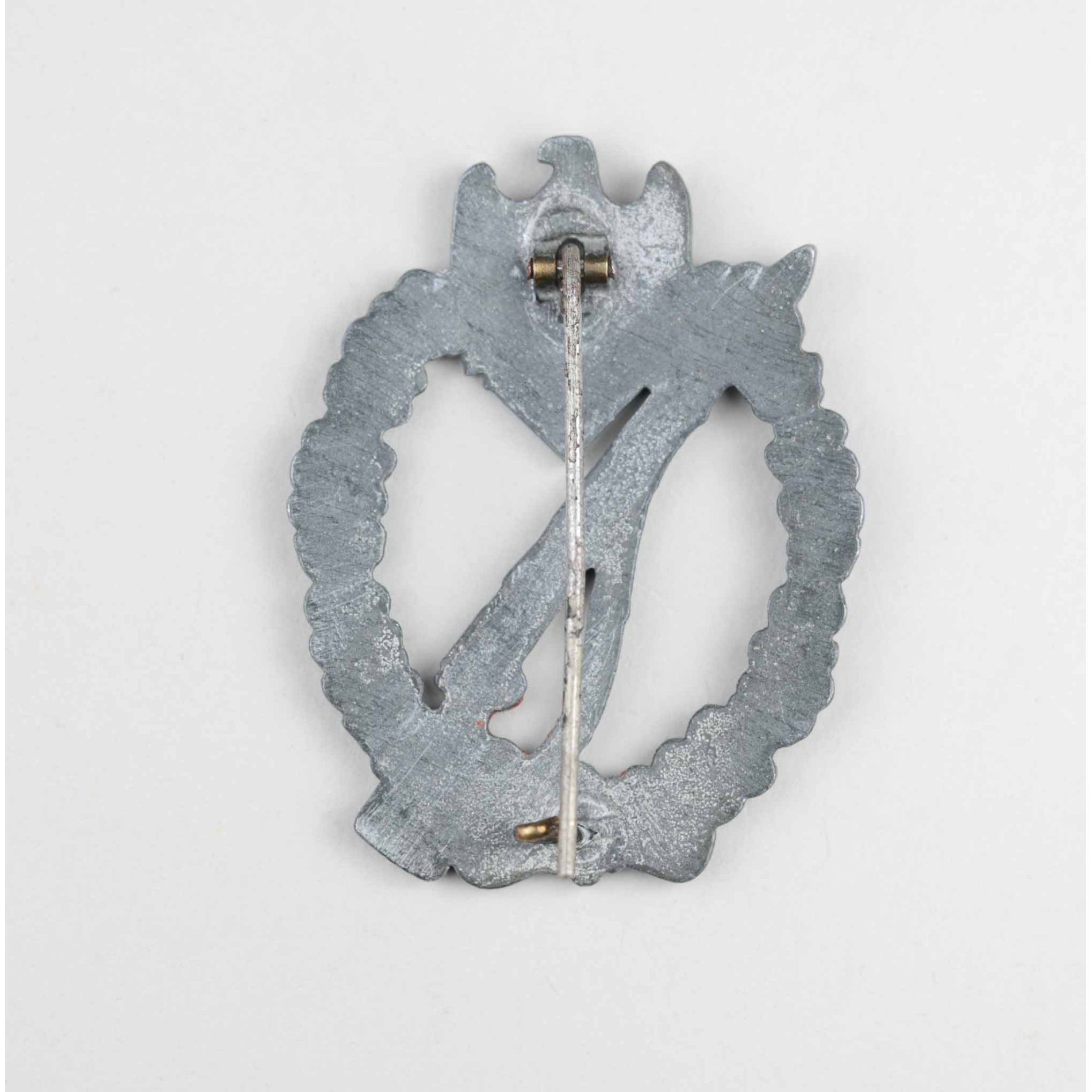 Infanterie Sturmabzeichen in Silber Wilhelm Deumer gequetschtes Nadelsystem — image 3