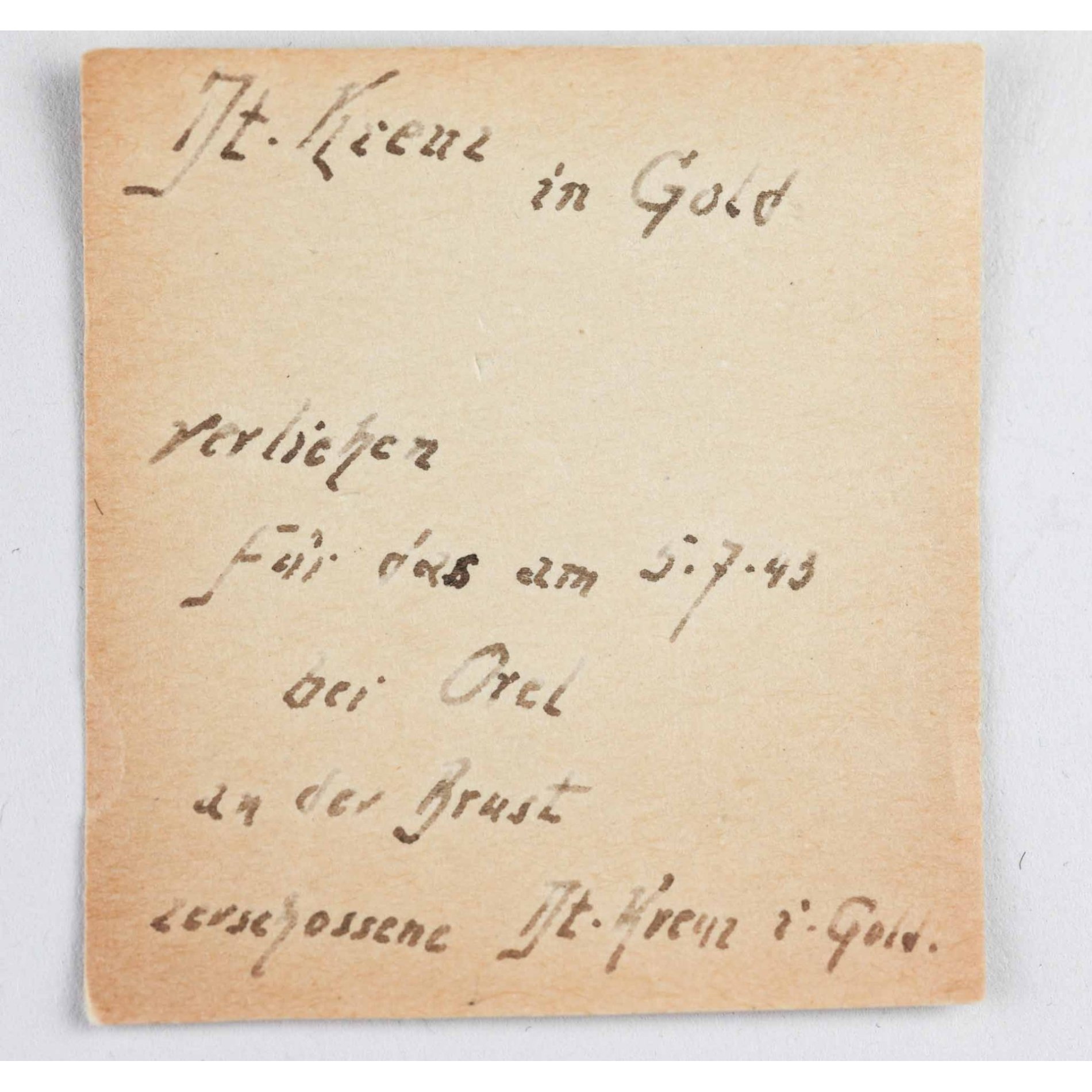 Deutsches Kreuz in Gold (20) im Etui Zustand 1- mit Zettel 'OREL 1943' — image 9