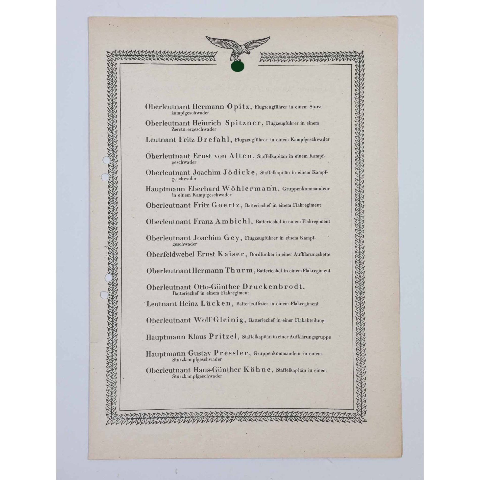 Ritterkreuzträger Nachlass der Luftwaffe Major Joachim Gey Kampfgeschwader 3 Urkundennachlass — image 12