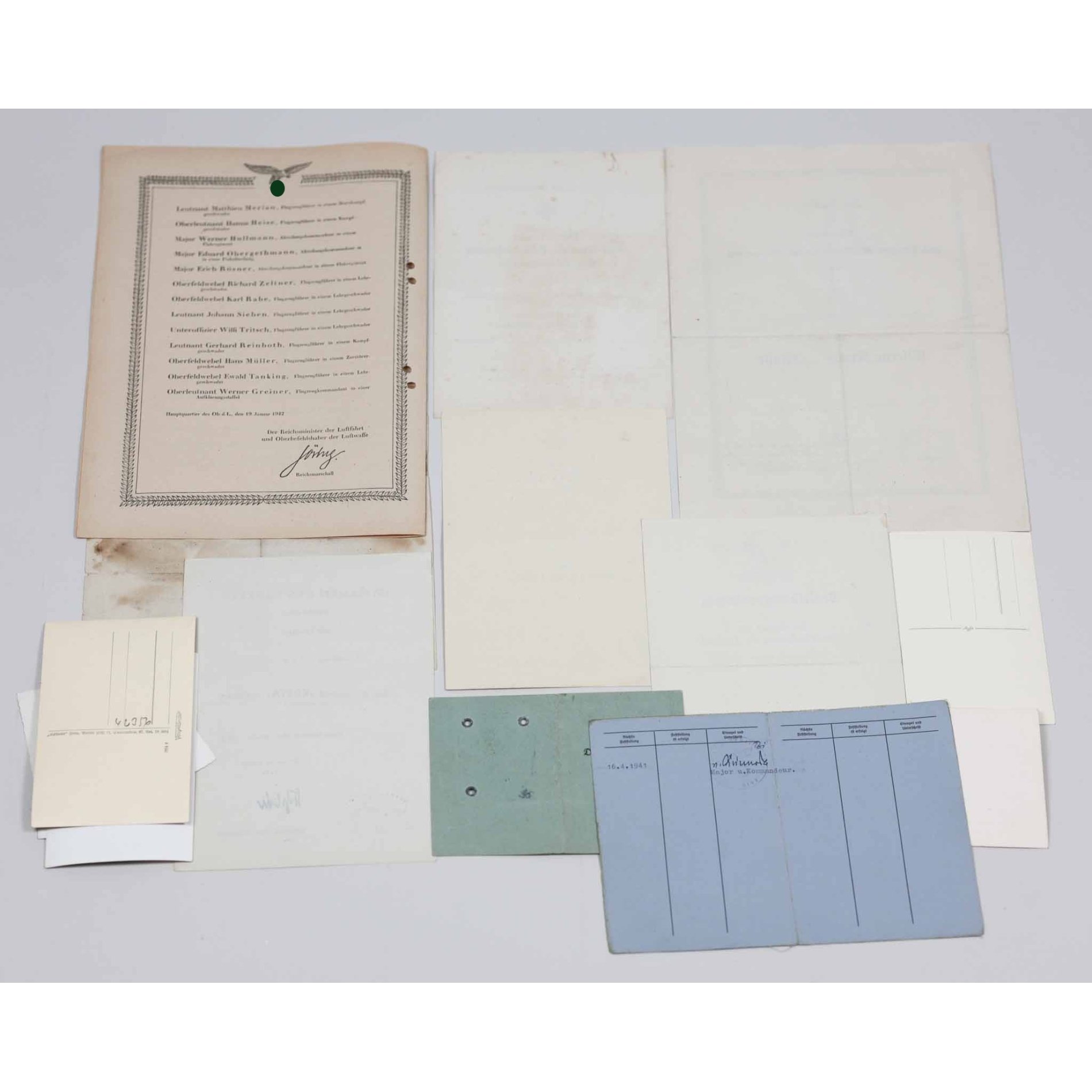 Ritterkreuzträger Nachlass der Luftwaffe Major Joachim Gey Kampfgeschwader 3 Urkundennachlass — image 21