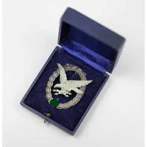 Luftwaffen Fliegerschützenabzeichen mit Blitzbündel Herst. IMME im Etui, selten!