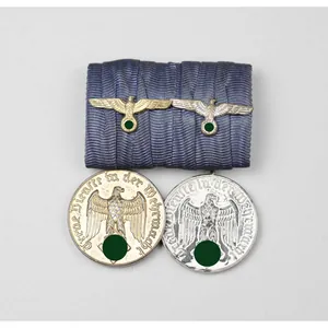 Wehrmacht 2er Ordensspange Dienstauszeichnung in Silber & Gold mit Adler …