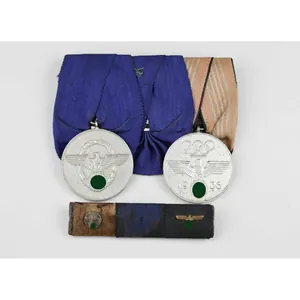 3er Ordensspange Polizei 3.Reich Olympia Ehrenzeichen 1936 mit Miniatur