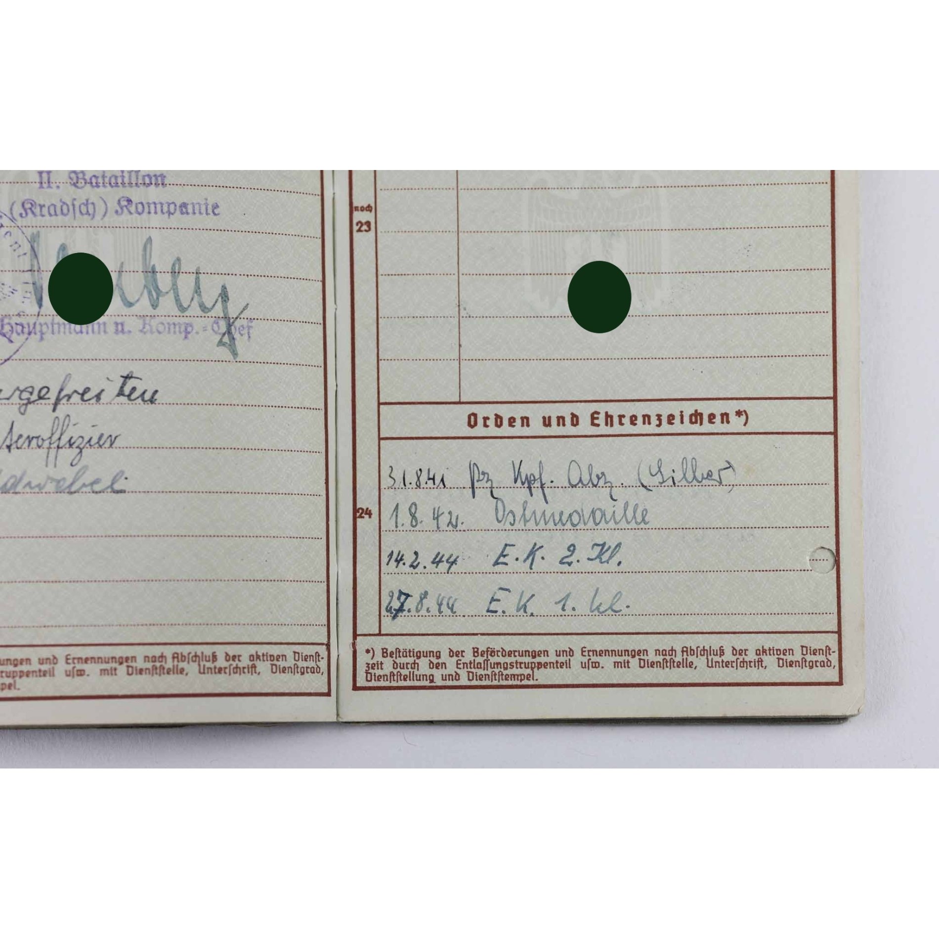 Große Urkunde zum Deutschen Kreuz in Gold E. Ostermann PZ Rgt.11 — image 10