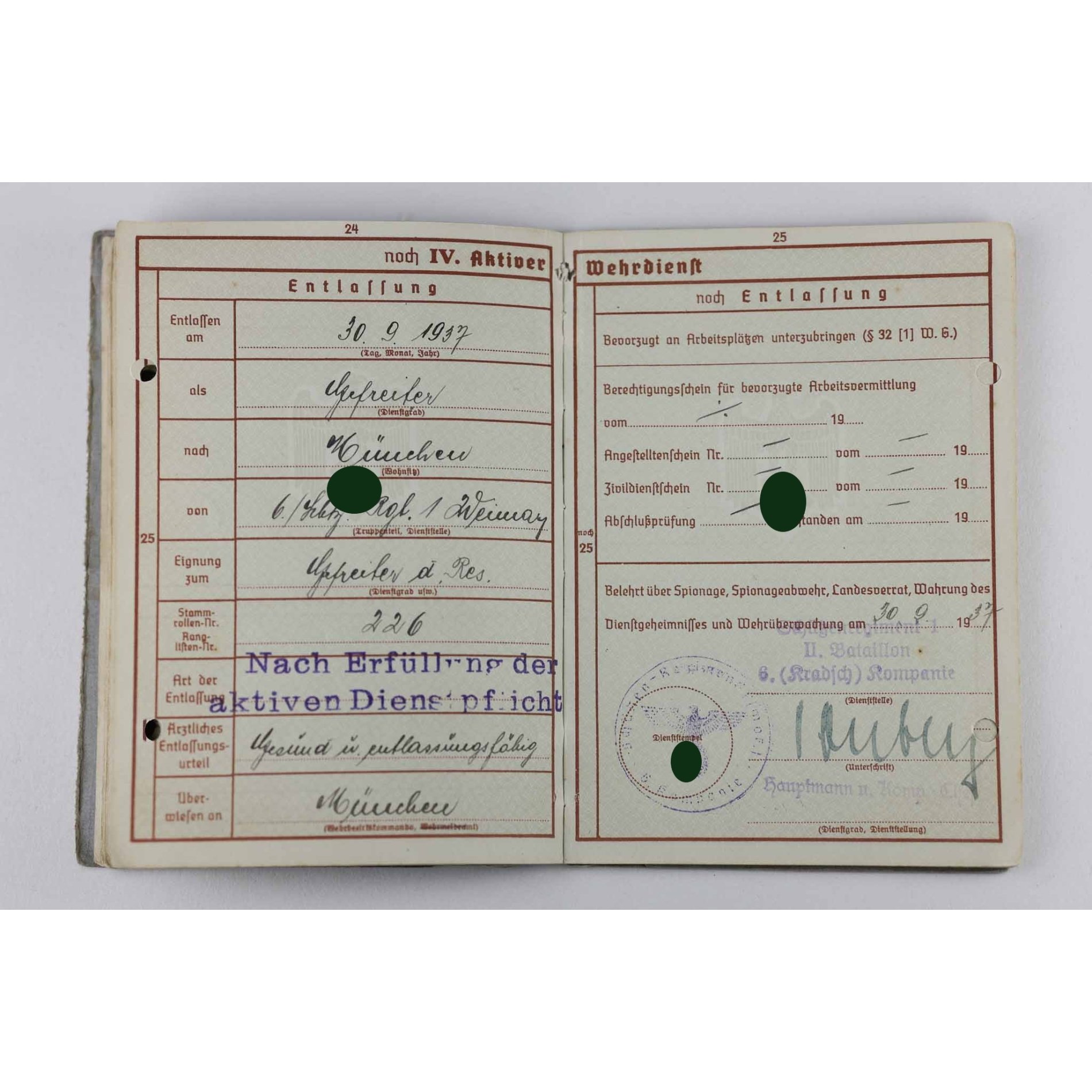 Große Urkunde zum Deutschen Kreuz in Gold E. Ostermann PZ Rgt.11 — image 11