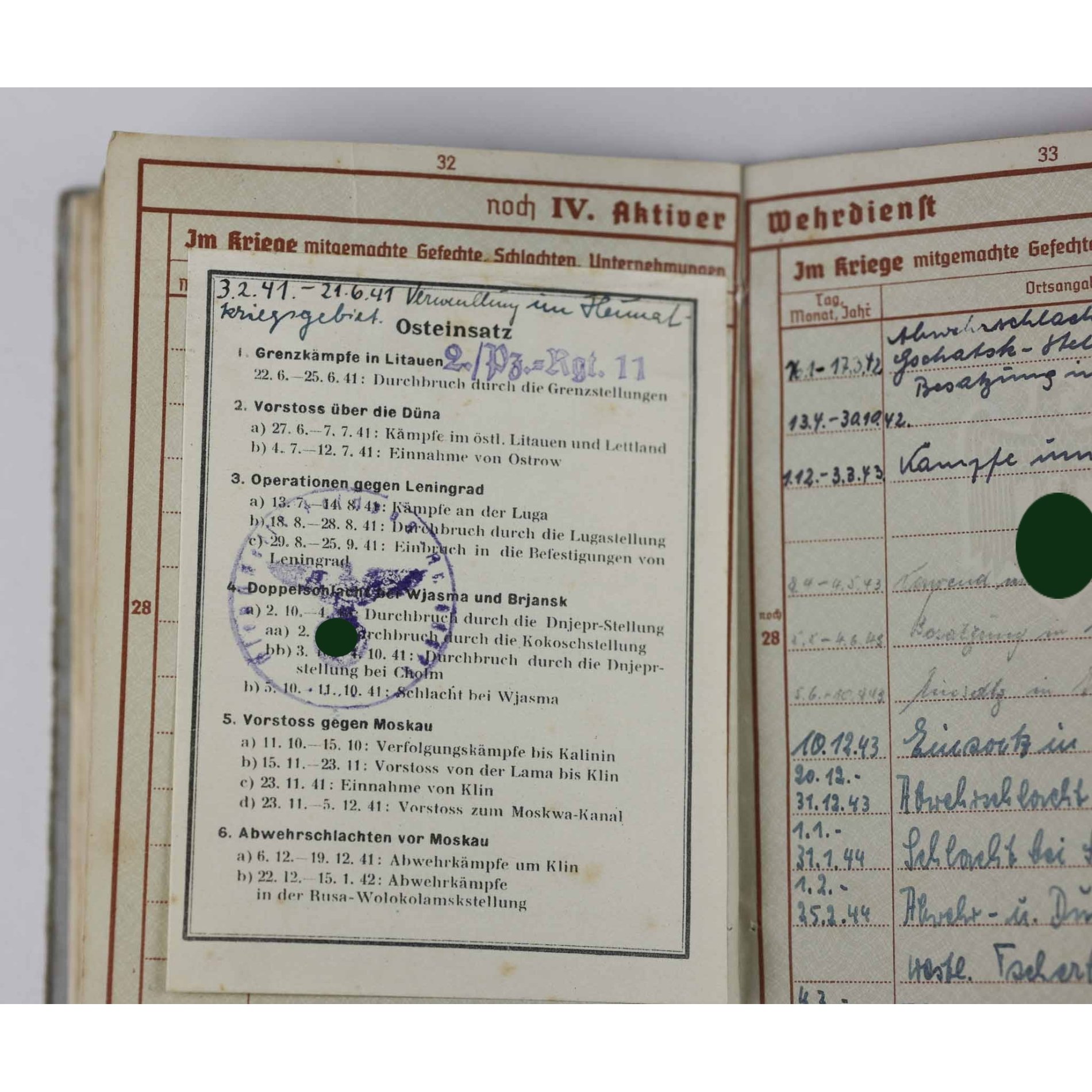 Große Urkunde zum Deutschen Kreuz in Gold E. Ostermann PZ Rgt.11 — image 13