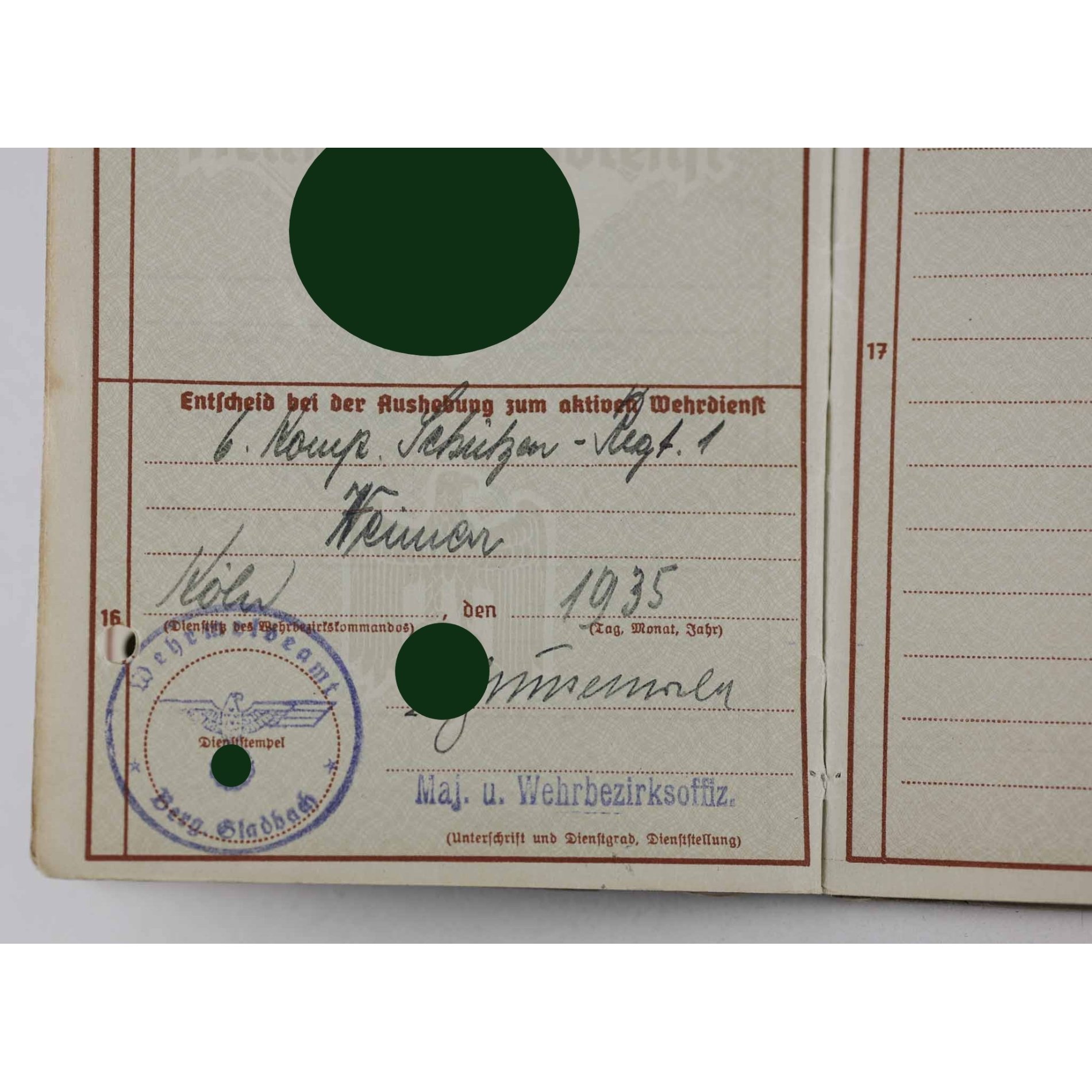 Große Urkunde zum Deutschen Kreuz in Gold E. Ostermann PZ Rgt.11 — image 4