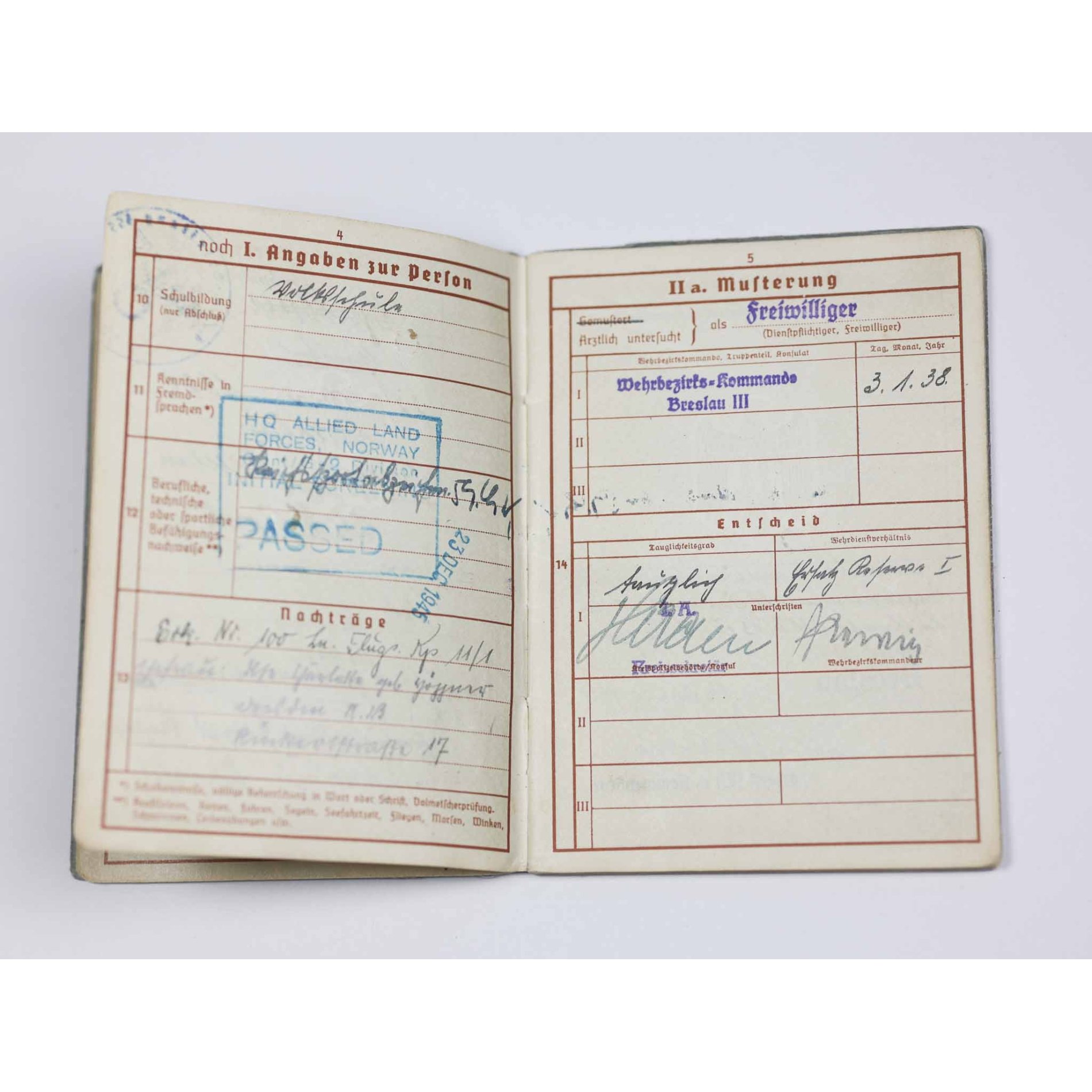 Luftwaffe Nachlass Unteroffizier Lapplandschild eingetragen Finnland/ Norwegen Einsatz — image 24