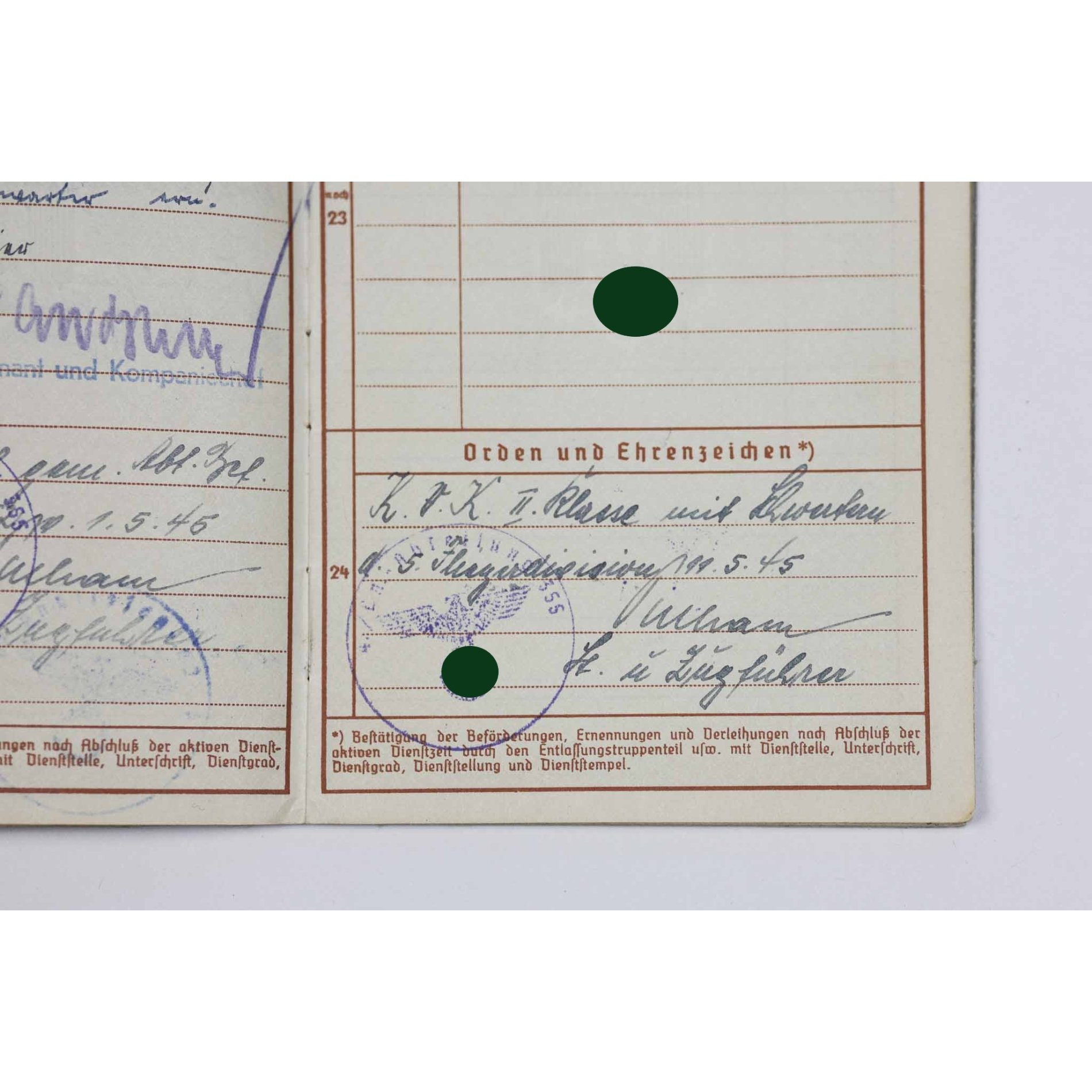 Luftwaffe Nachlass Unteroffizier Lapplandschild eingetragen Finnland/ Norwegen Einsatz — image 30