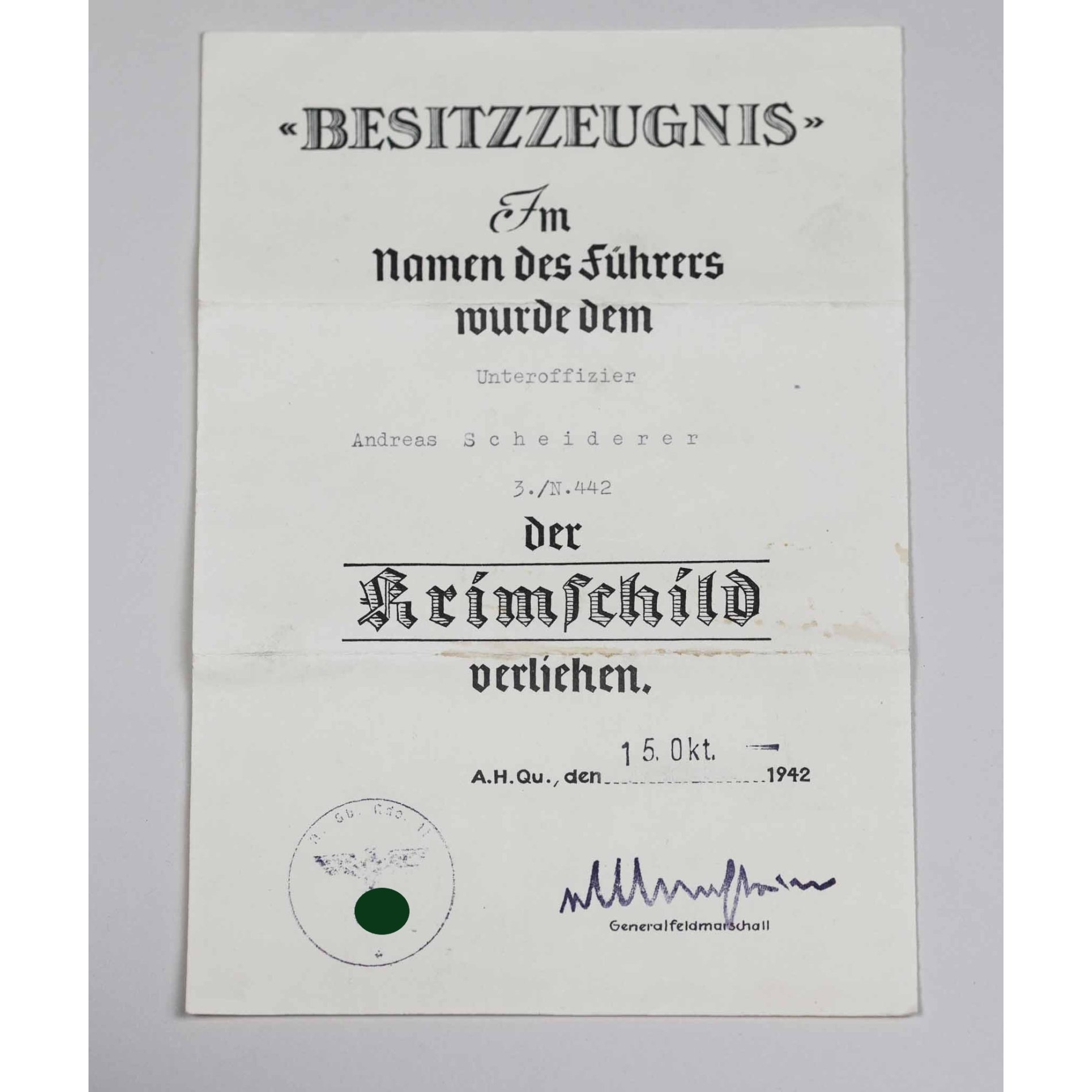 Wehrmacht Nachlass Unteroffizier Korps-Nachrichten-Abteilung 441 — image 2