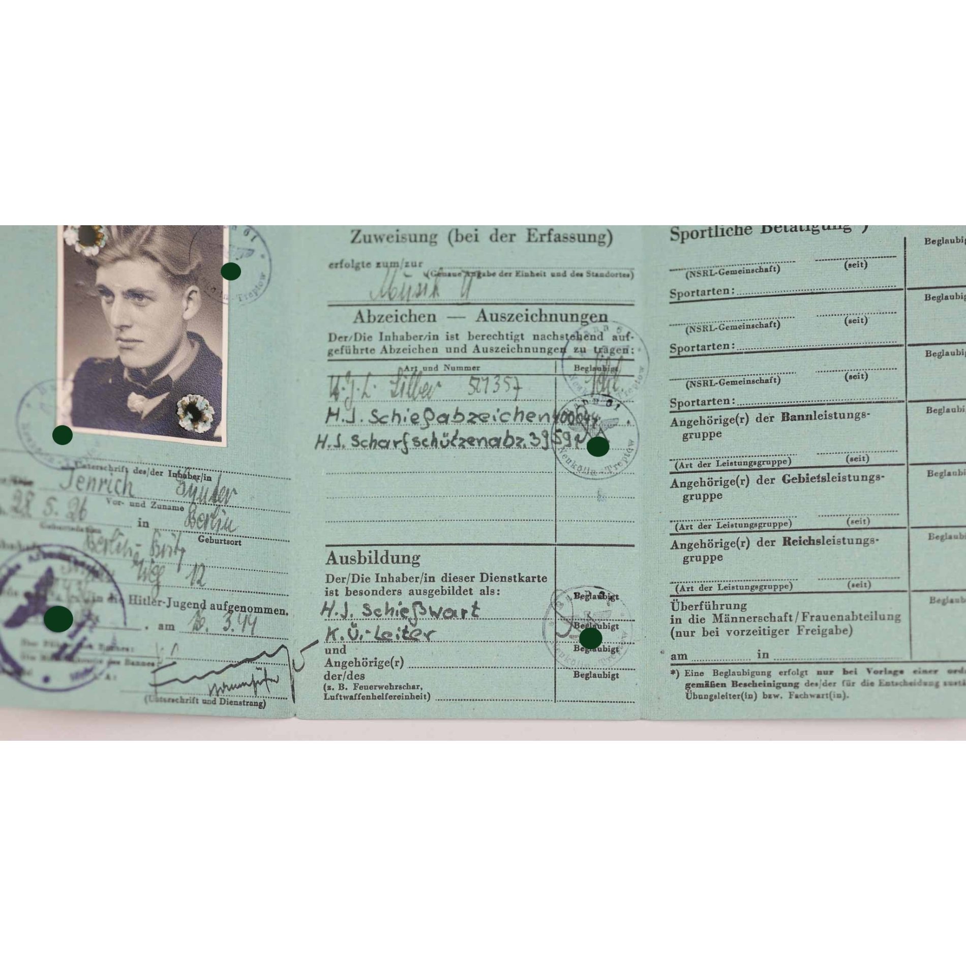 HJ-Nachlass mit Ausweisen zum HJ Schießabzeichen/HJ-Scharfschützenabzeichen — image 8