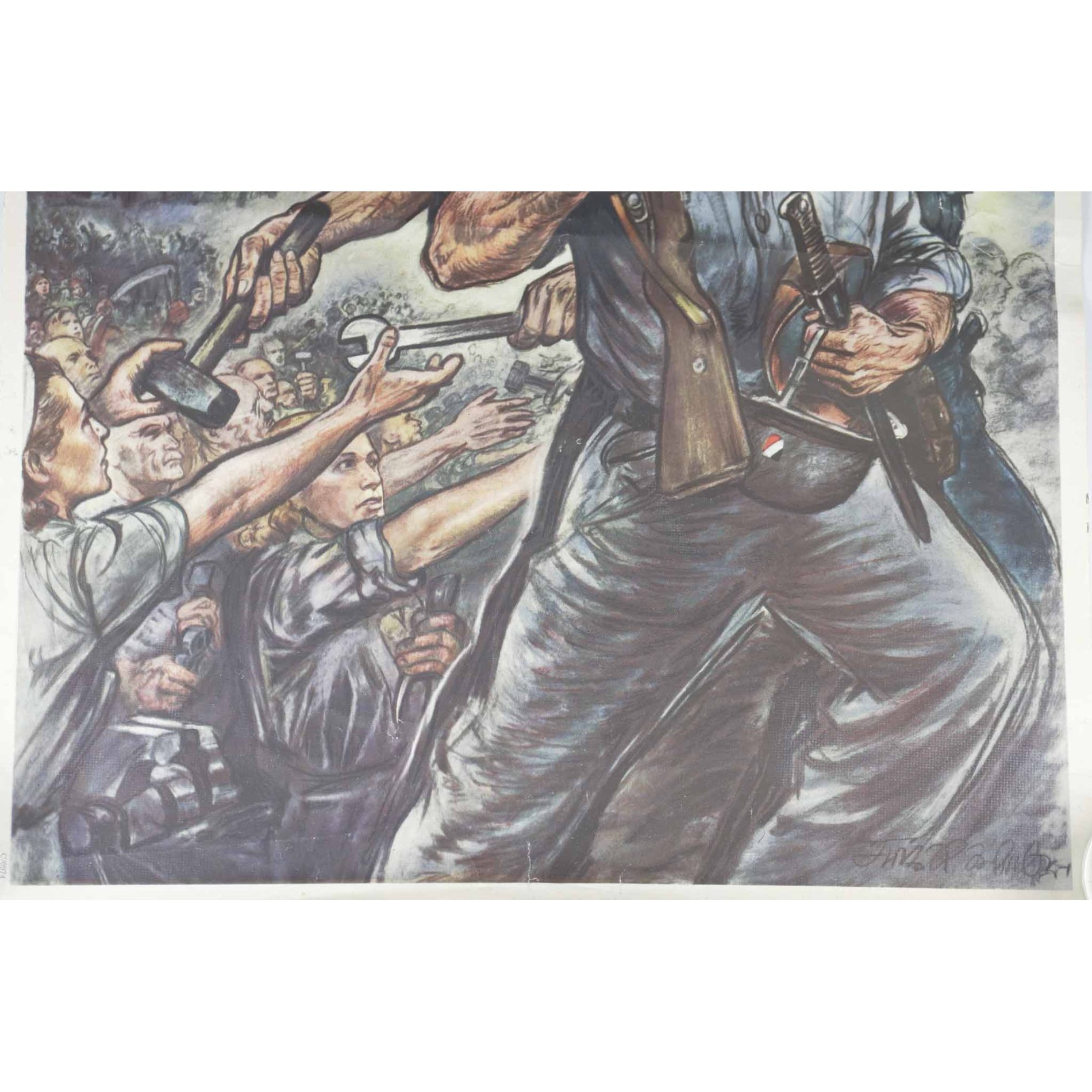 3.Reich Großes original Plakat 'Harte Zeiten Harte Pflichten Harte Herzen' — image 3