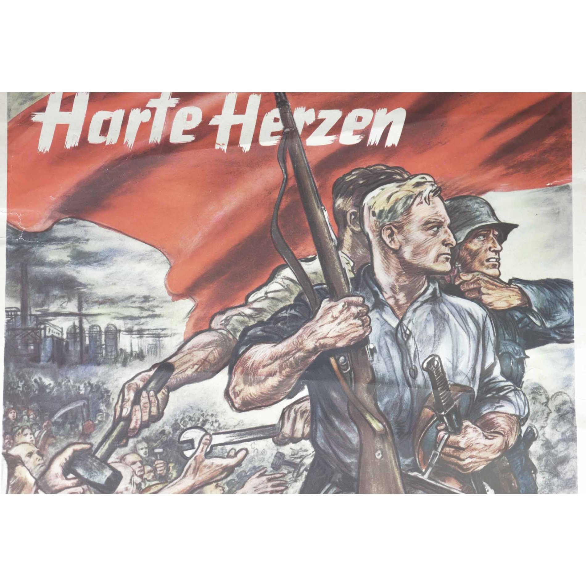 3.Reich Großes original Plakat 'Harte Zeiten Harte Pflichten Harte Herzen' — image 4