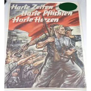 3.Reich Großes original Plakat 'Harte Zeiten Harte Pflichten Harte Herzen'