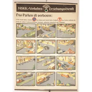 3.Reich Original Plakat 'NSKK Verkehrs-Erziehungsdienst' Tafel 6