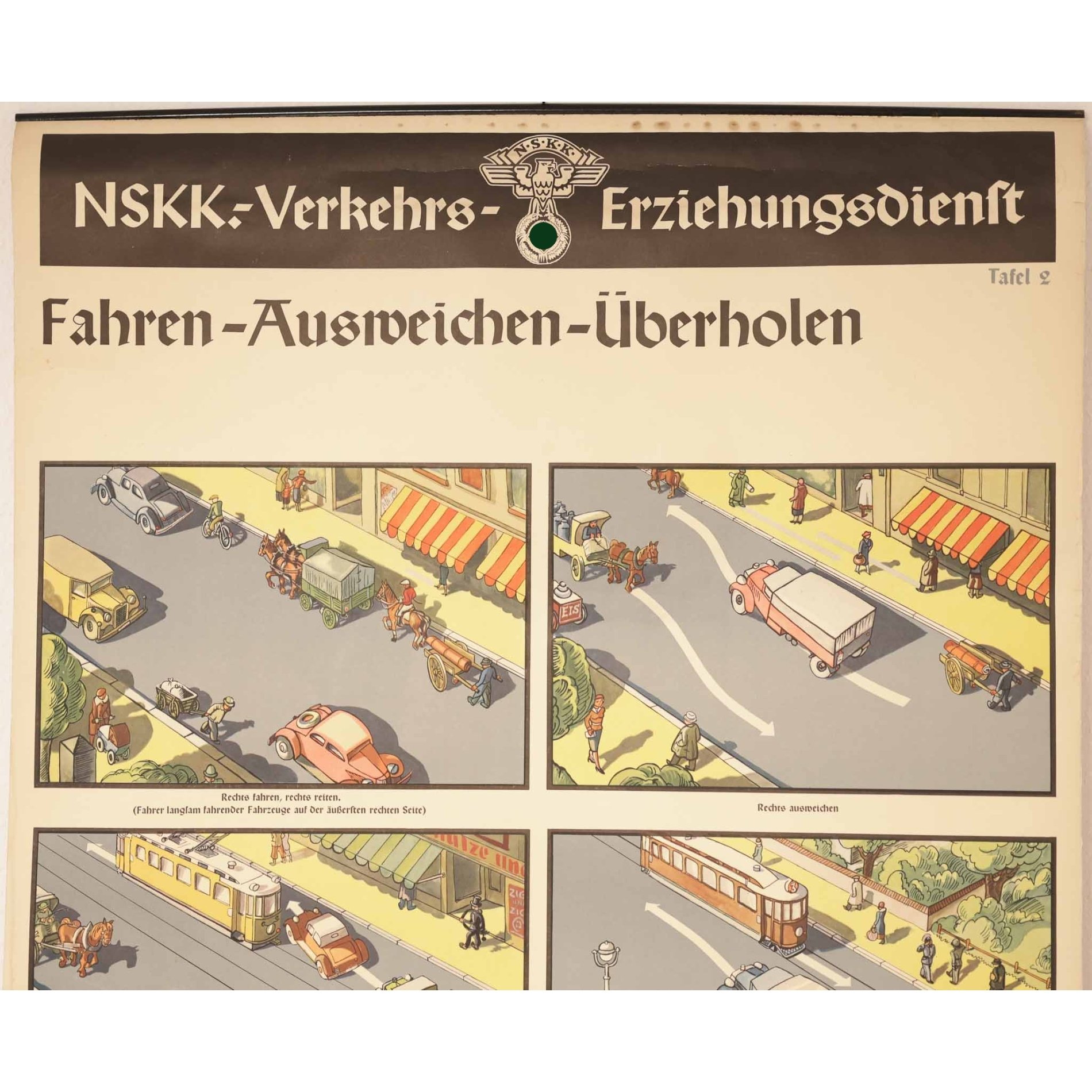 3.Reich Original Plakat 'NSKK Verkehrs-Erziehungsdienst' Tafel 2 — image 2