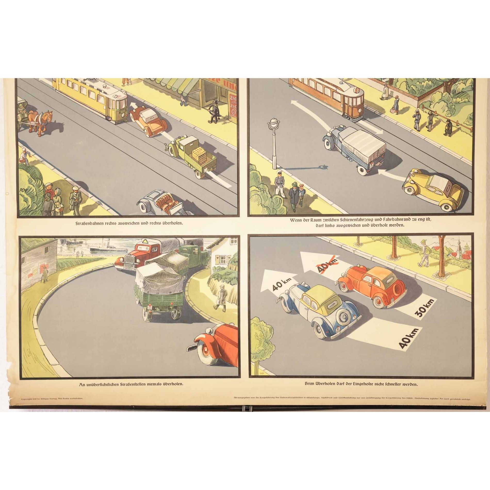 3.Reich Original Plakat 'NSKK Verkehrs-Erziehungsdienst' Tafel 2 — image 3