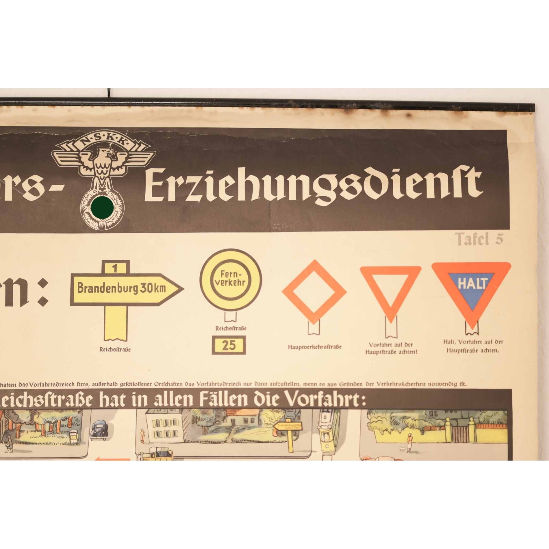 3.Reich Original Plakat 'NSKK Verkehrs-Erziehungsdienst' Tafel 5 — image 5