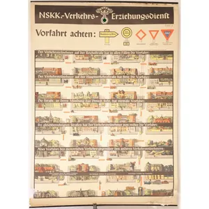 3.Reich Original Plakat 'NSKK Verkehrs-Erziehungsdienst' Tafel 5