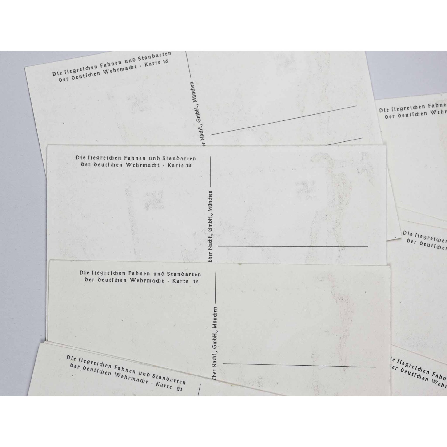 3.Reich Postkarten Serie 'Die Siegreichen Fahnen und Standarten der Deutschen Wehrmacht', vollständig, extrem selten! — image 10