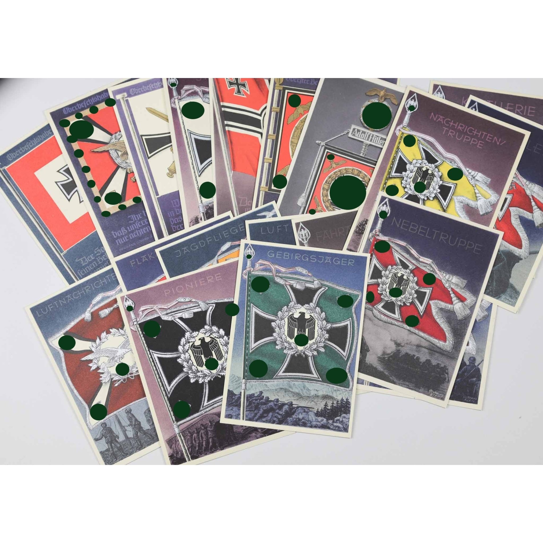 3.Reich Postkarten Serie 'Die Siegreichen Fahnen und Standarten der Deutschen Wehrmacht', vollständig, extrem selten! — image 3