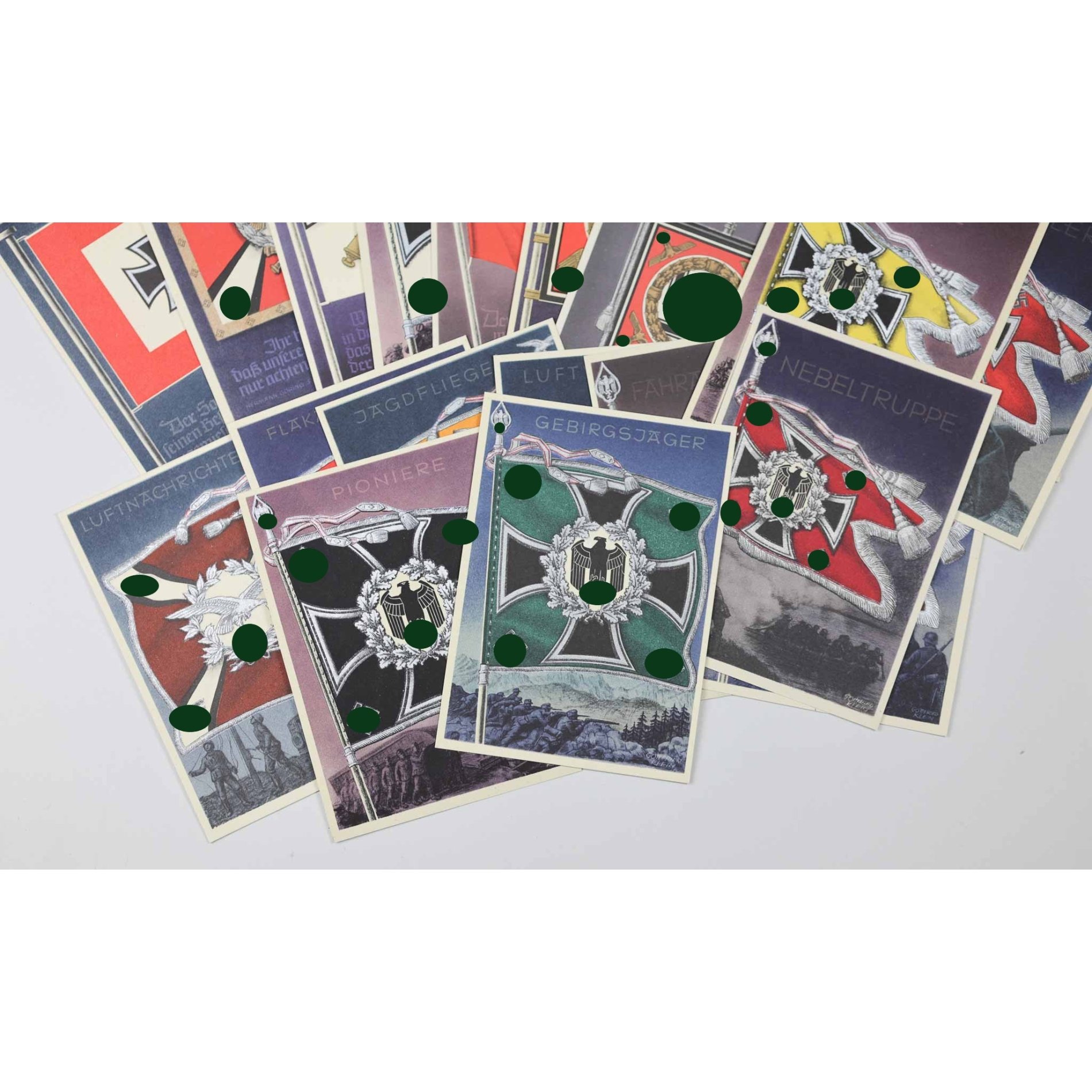 3.Reich Postkarten Serie 'Die Siegreichen Fahnen und Standarten der Deutschen Wehrmacht', vollständig, extrem selten! — image 4
