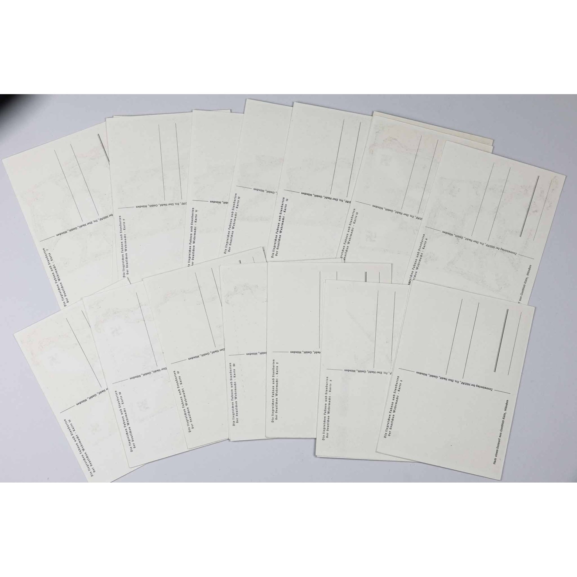 3.Reich Postkarten Serie 'Die Siegreichen Fahnen und Standarten der Deutschen Wehrmacht', vollständig, extrem selten! — image 7