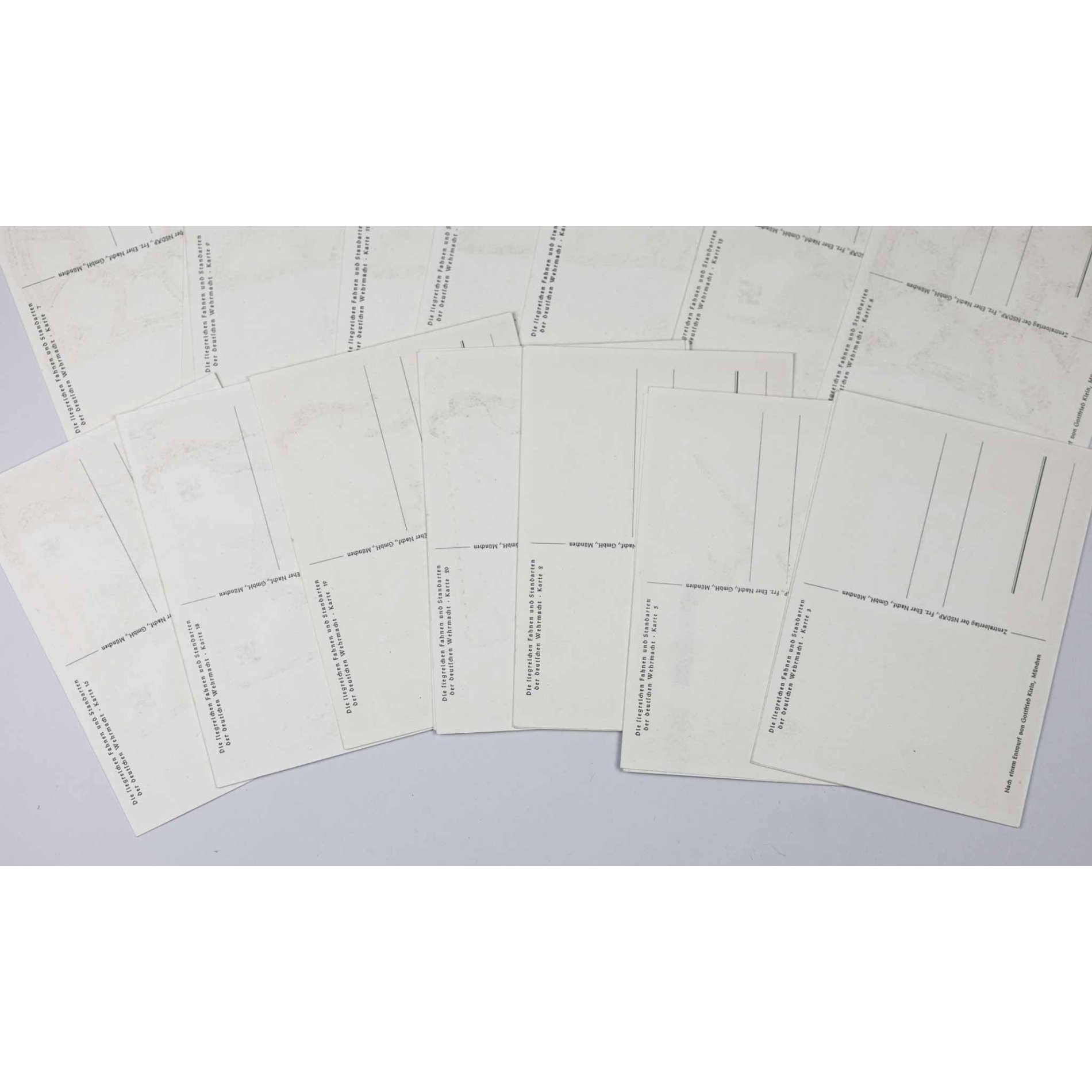 3.Reich Postkarten Serie 'Die Siegreichen Fahnen und Standarten der Deutschen Wehrmacht', vollständig, extrem selten! — image 8