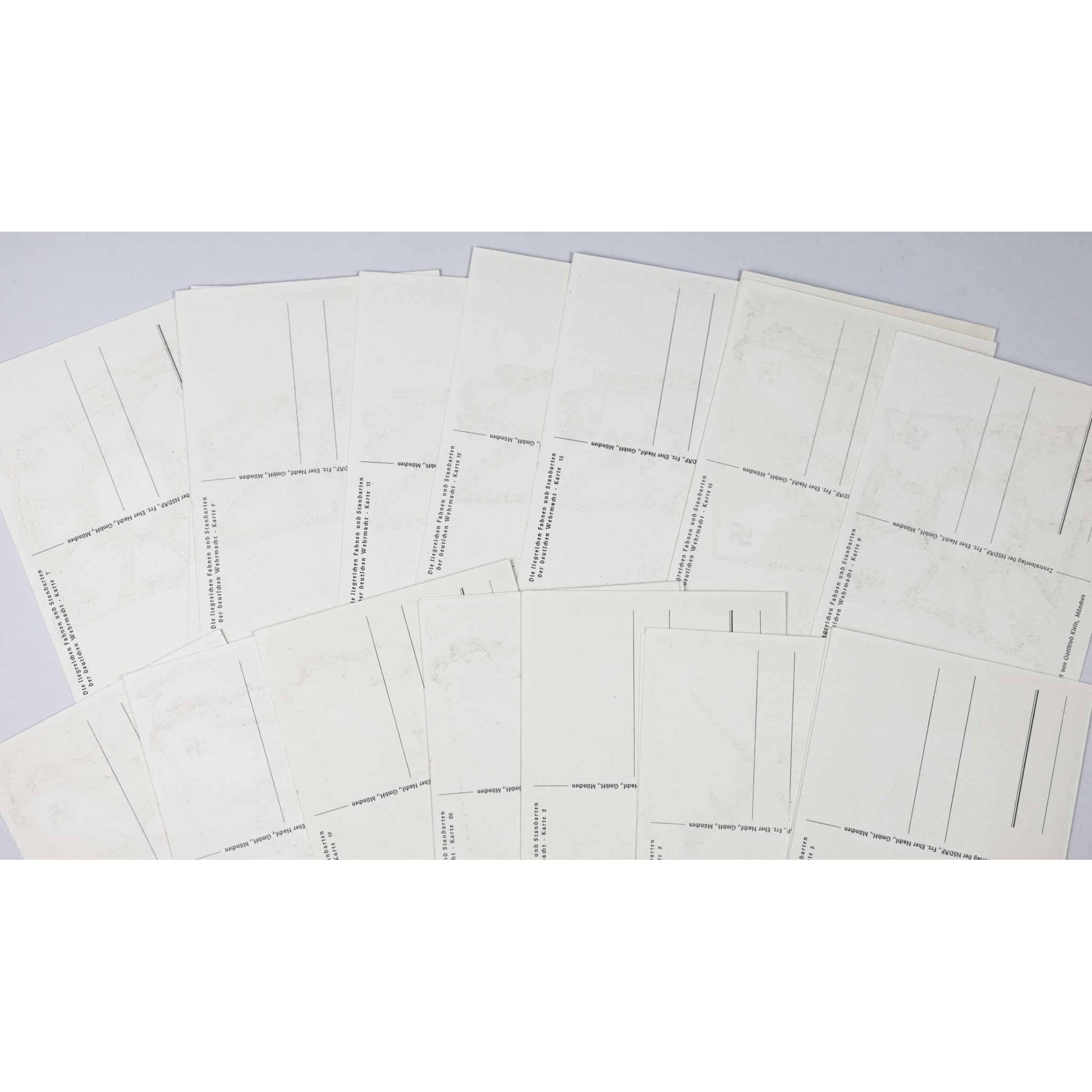 3.Reich Postkarten Serie 'Die Siegreichen Fahnen und Standarten der Deutschen Wehrmacht', vollständig, extrem selten! — image 9