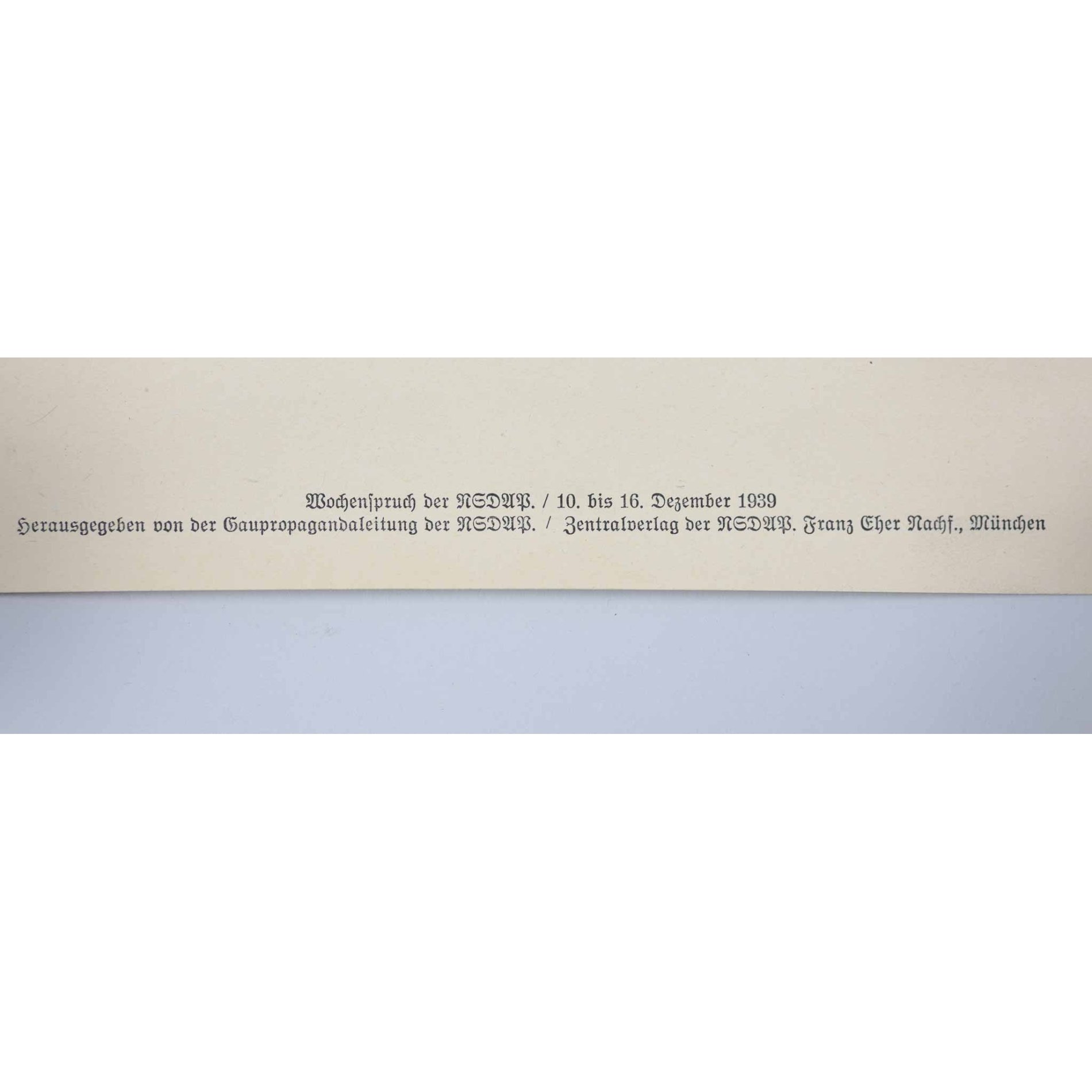 'Wochenspruch der NSDAP' 10.-16. Dezember 1939 — image 4