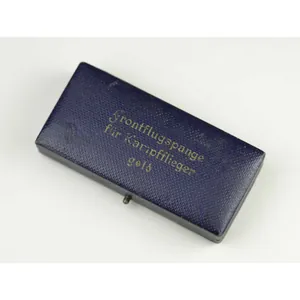 Leeres Etui für eine Frontflugspange für Kampfflieger in Gold