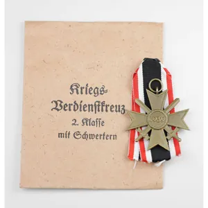 Kriegsverdienstkreuz 2.Klasse mit Schwertern in Verleihungstüte
