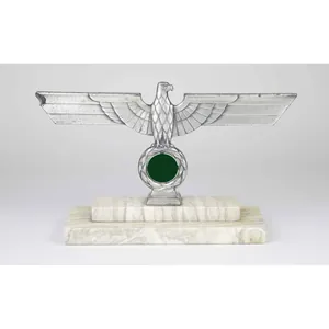 Wehrmacht Großer Tischadler auf Marmorsockel Tischdekoration Emmrich & Schöning