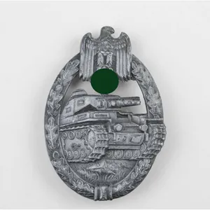 Panzerkampfabzeichen in Silber hohl 'Cut out'