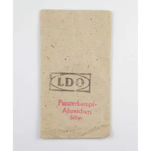LDO Verleihungstüte für ein Panzerkampfabzeichen in Silber, selten!