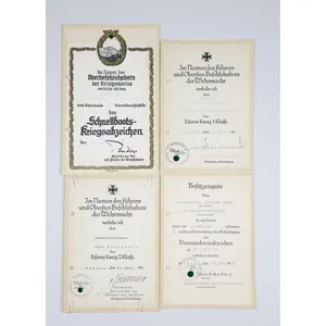 Kriegsmarine Nachlass Urkundengruppe 'Schnellboot Abzeichen' 1.Flotille