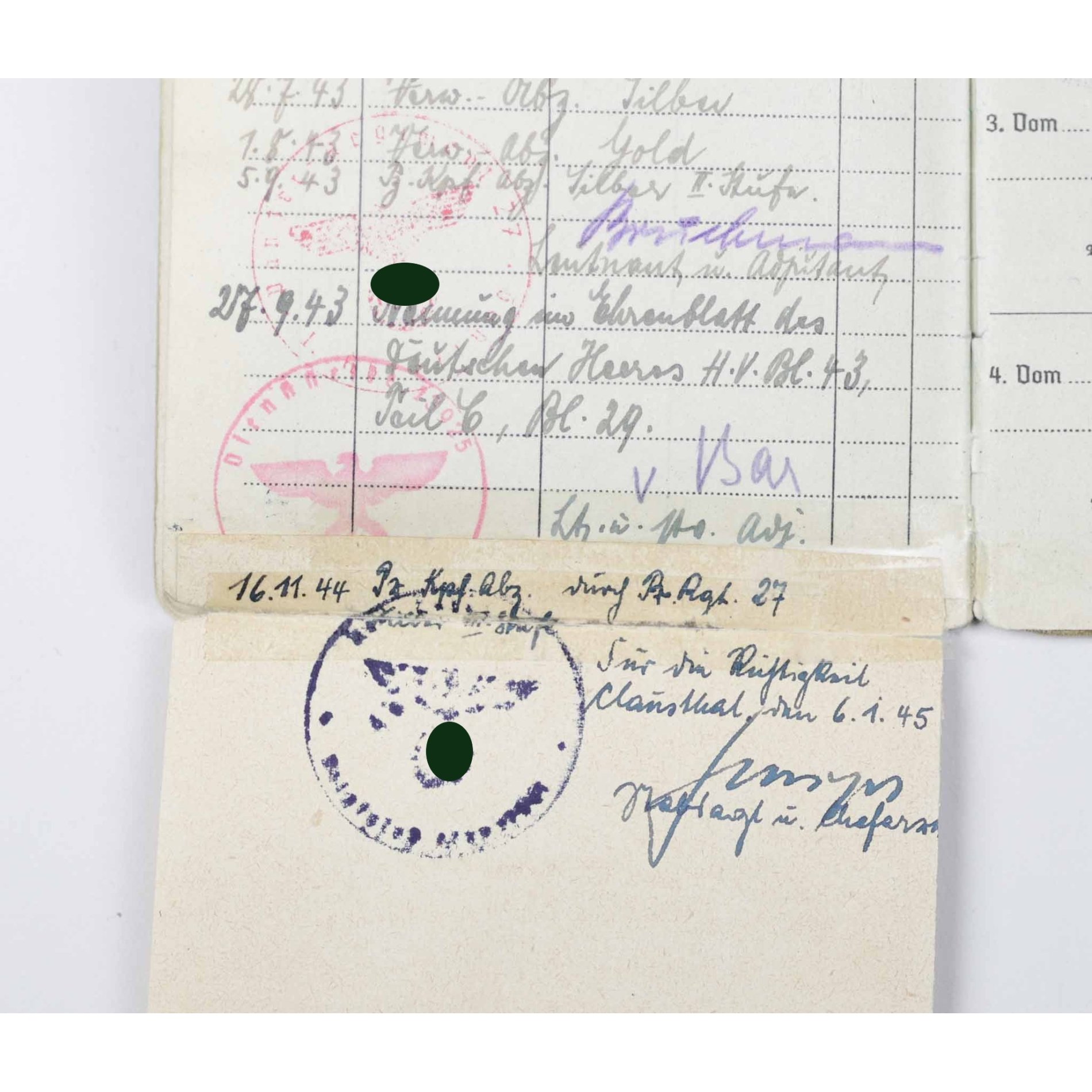 Panzer Soldbuch (DK-Träger) mit Eintrag Panzerkampfabzeichen III. Stufe (Einsatzzahl 25) Pz.Rgt. 27 (Ostfront) — image 18