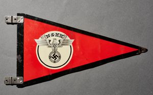 Metal WWII German NSKK Car Fender Pennant