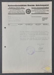 NSDAP Document for Land Owner