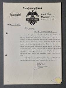 Reichsnahrstand Document to Settle Land Sale