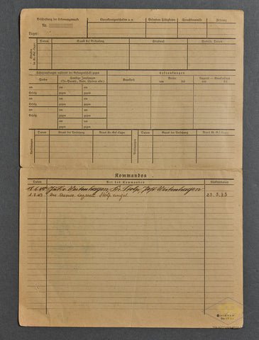 German Prisoner Registration Card for French POW — image 3