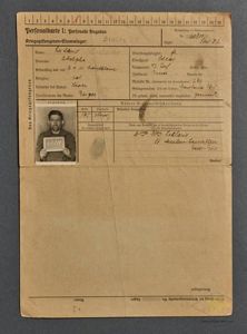 German Prisoner Registration Card for French POW